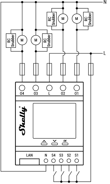 Shelly Pro 4PM – DIN-Rail 4-Channel Smart Switch with Power